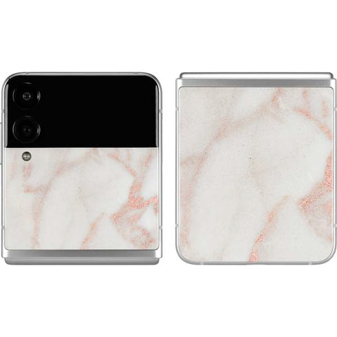 Rose Gold Marble Galaxy Z Flip4 5G Skin